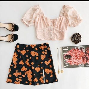 Verge Girl Own Intuition Mini Skirt - Black floral